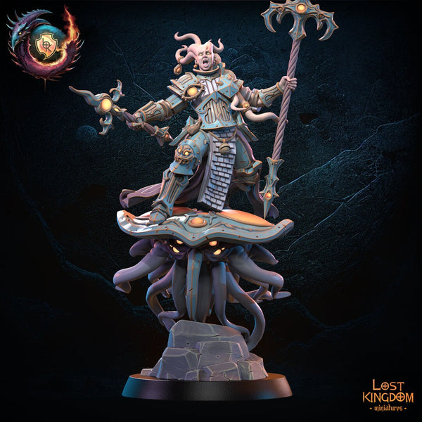 Warriors of the Dark Gods(Transfiguration Forces) -  Supreme Sorceress on TentaDisk  by Lost Kingdom Miniatures