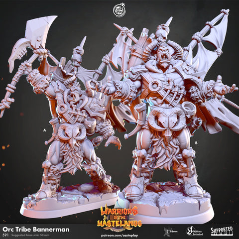 Orc Tribe Bannerman by Cast N Play (Warriors of the Wastelands)