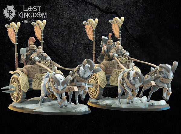 Dwarves of Niavellir -Tanngnjostr Chariots By  Lost Kingdom Miniatures