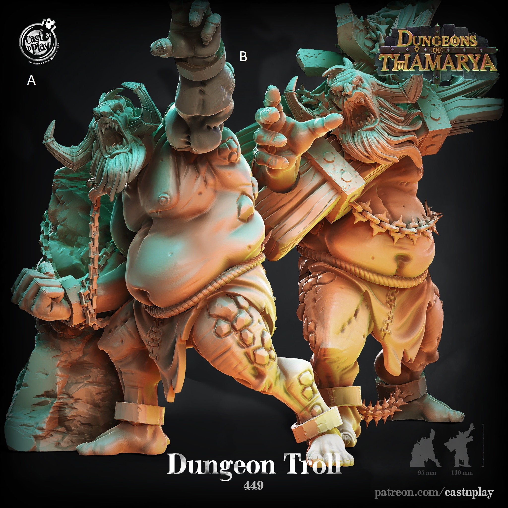 Dungeon Troll  Cast N Play (Dungeons of Tharmarya)