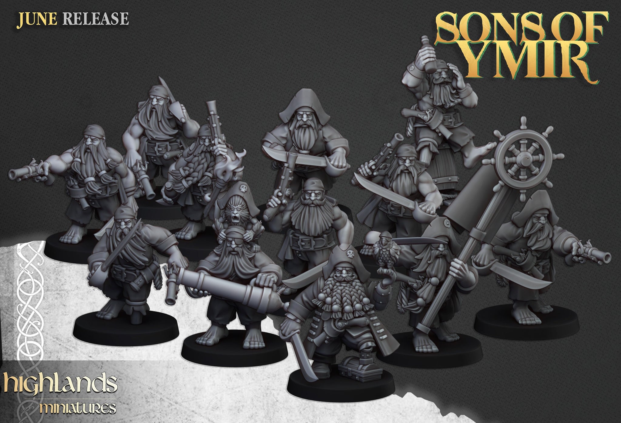 Sons of Ymir - Dwarven Pirates  Unit by Highlands Miniatures