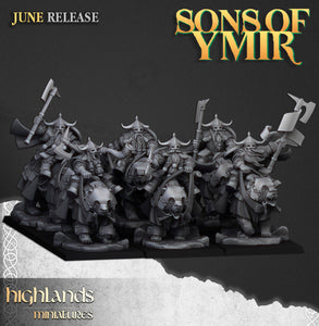 Sons of Ymir - Heavy Mounted Dwarves  Unit by Highlands Miniatures