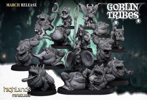 Swamp Goblin Frog herder Unit by Highlands Miniatures