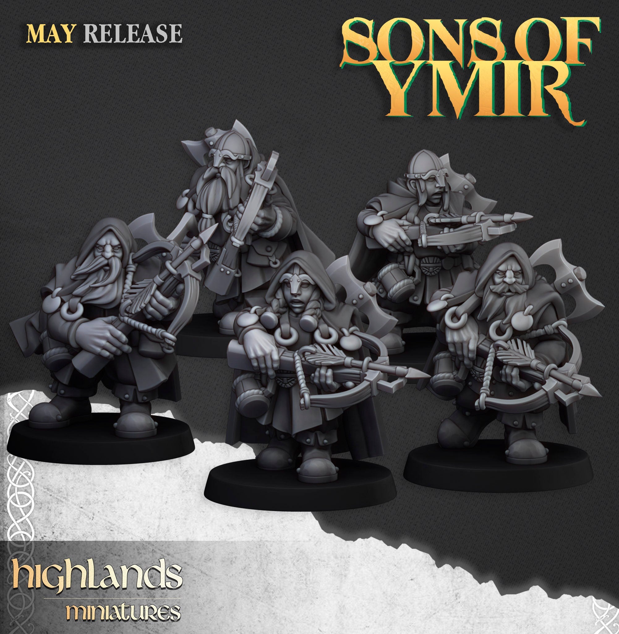 Sons of Ymir - Dwarven Rangers Unit by Highlands Miniatures