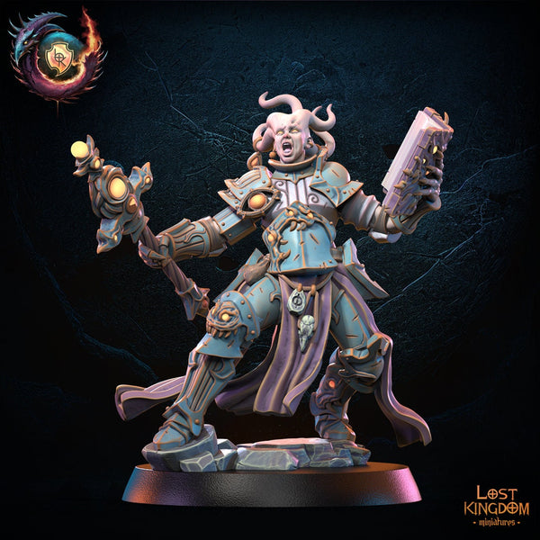 Warriors of the Dark Gods(Transfiguration Forces) -  Supreme Sorceress on TentaDisk  by Lost Kingdom Miniatures
