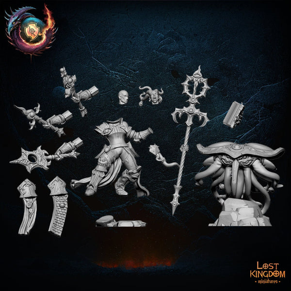 Warriors of the Dark Gods(Transfiguration Forces) -  Supreme Sorceress on TentaDisk  by Lost Kingdom Miniatures