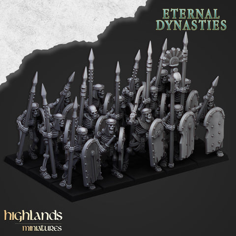 Eternal Dynasties - Ancient Skeletons with Spears  by Highlands Miniatures