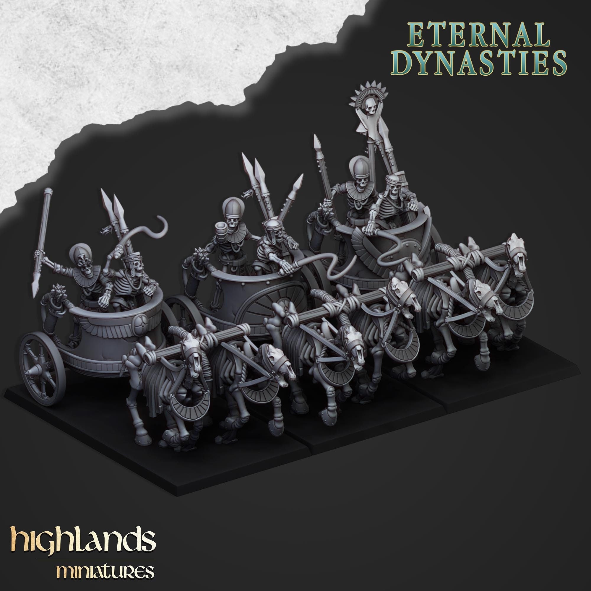 Eternal Dynasties - Ancient Skeletal Chariots   by Highlands Miniatures