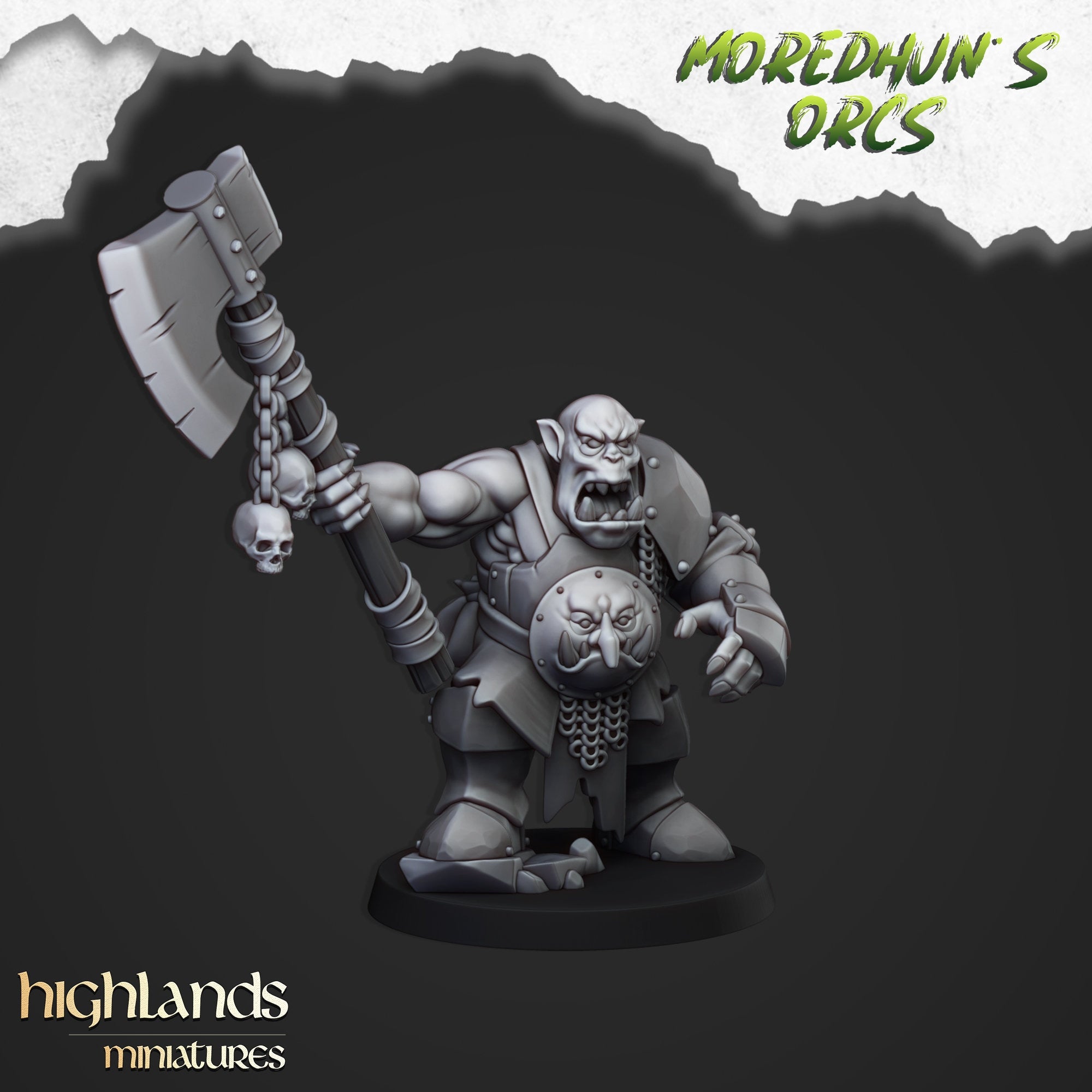 Moredhun's Orcs - Borgok Skull Crusher Unit by Highlands Miniatures