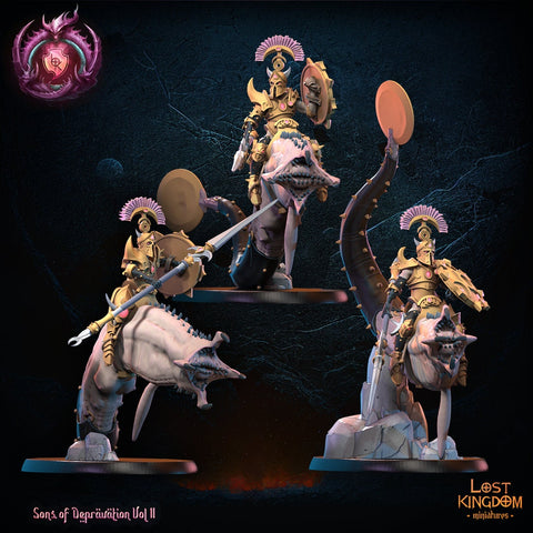 Warriors of the Dark Gods (Lust Warriors) -  Worm Riders by Lost Kingdom Miniatures