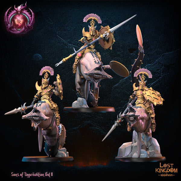 Warriors of the Dark Gods (Lust Warriors) -  Worm Riders by Lost Kingdom Miniatures