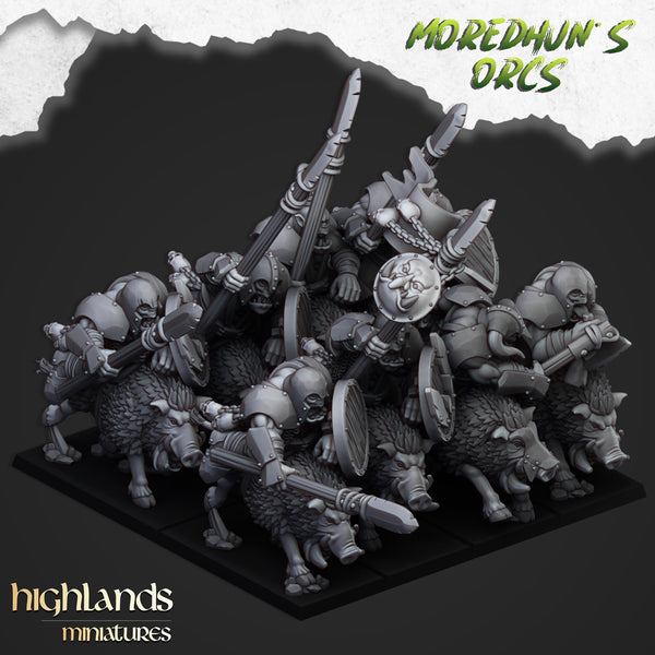 Moredhun's Orcs - Mounted Orcs on Boars Unit by Highlands Miniatures