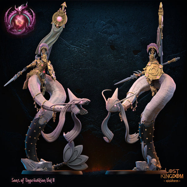 Warriors of the Dark Gods (Lust Warriors) -  Milotic Worm Rider Hero by Lost Kingdom Miniatures