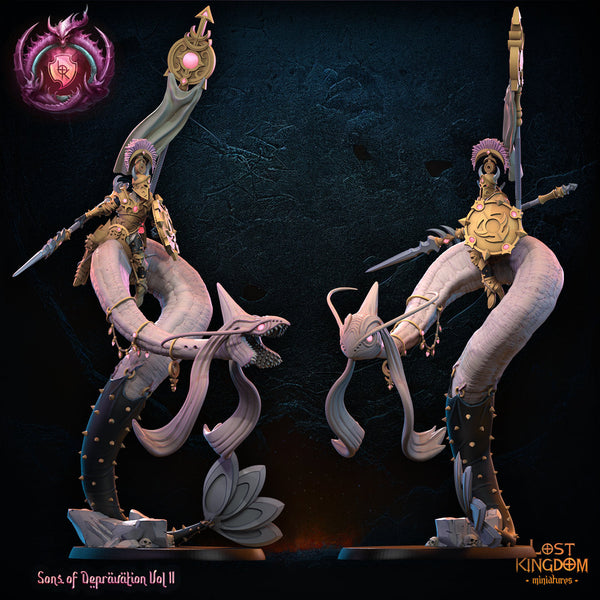 Chaos - Milotic Worm Rider Hero by Lost Kingdom Miniatures