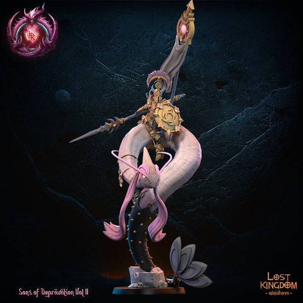 Warriors of the Dark Gods (Lust Warriors) -  Milotic Worm Rider Hero by Lost Kingdom Miniatures