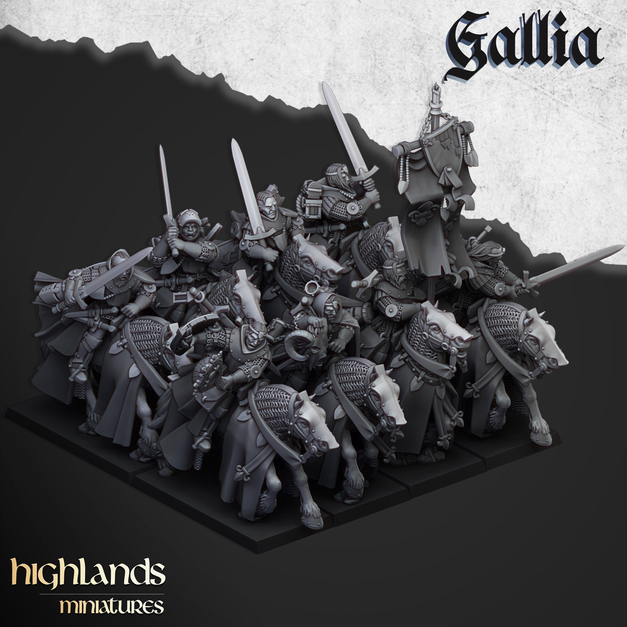 Gallia Questing Knights unit  by Highlands Miniatures