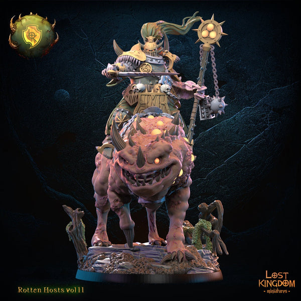 Warriors of the Dark Gods(Rotten Host)  - Volnir the Creeper on Rotten Beast by Lost Kingdom Miniatures