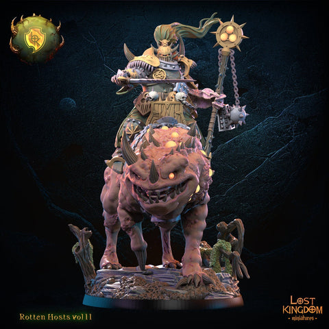 Warriors of the Dark Gods(Rotten Host)  - Volnir the Creeper on Rotten Beast by Lost Kingdom Miniatures