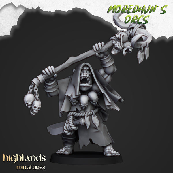 Moredhun's Orcs - Orc Shaman by Highlands Miniatures