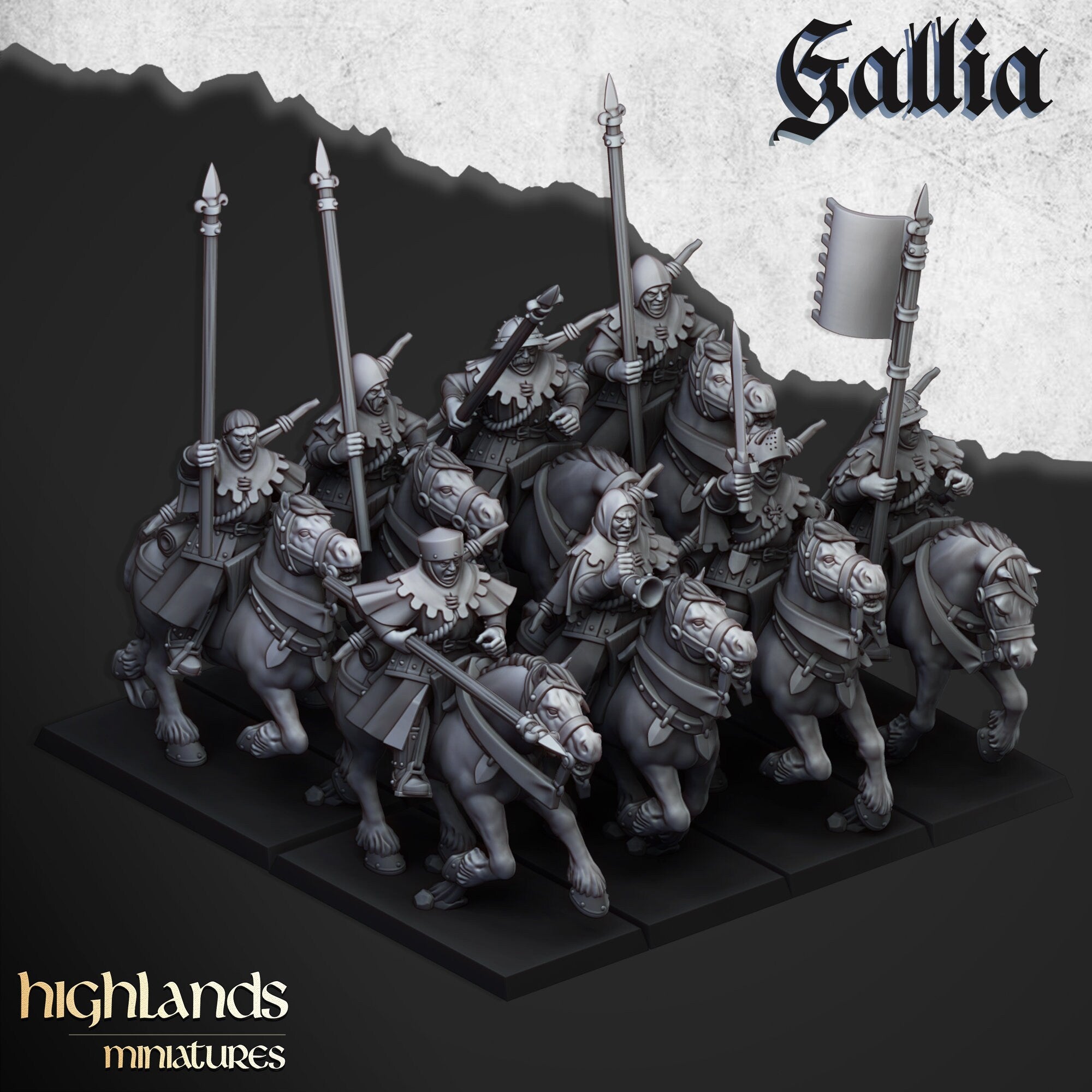 Gallia Mounted Men At Arms unit  by Highlands Miniatures