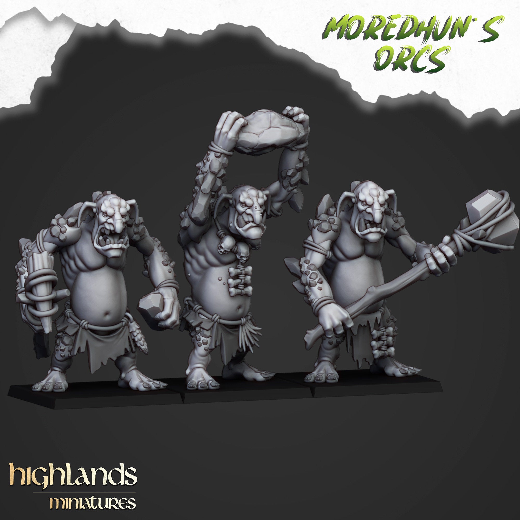 Moredhun's Orcs - Cave Troll Unit by Highlands Miniatures