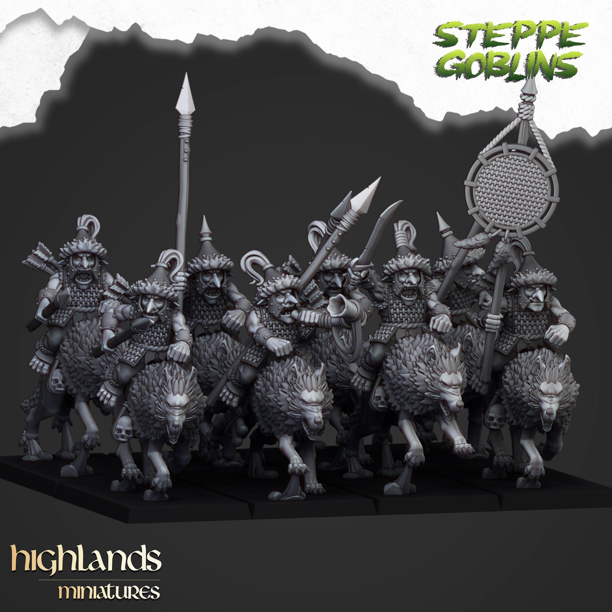 Mounted Steppe Goblin unit by Highlands Miniatures