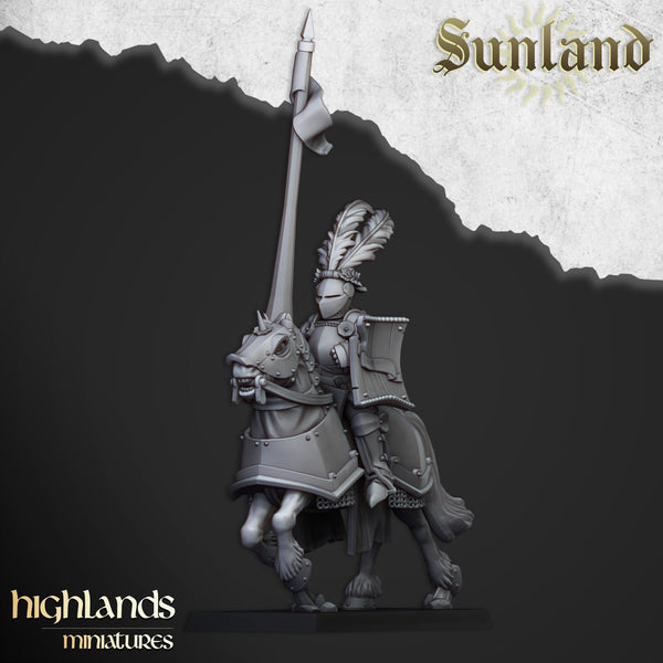 Sunland Knights on Horse By Highlands Miniatures