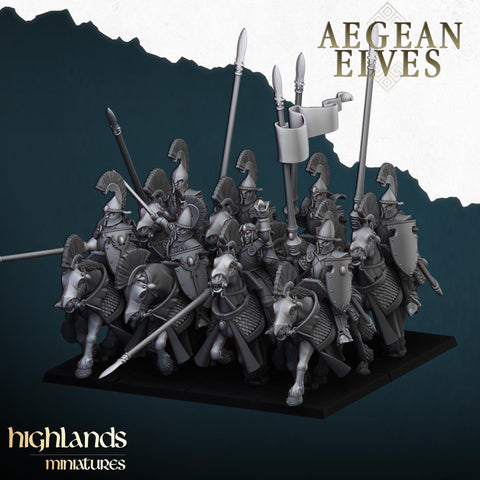 Agean Elves Mounted Lances unit  by Highlands Miniatures