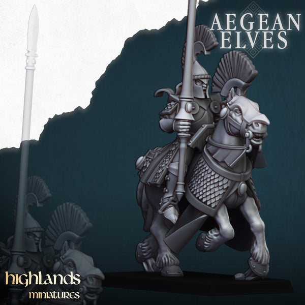 Agean Elves Mounted Lances unit  by Highlands Miniatures