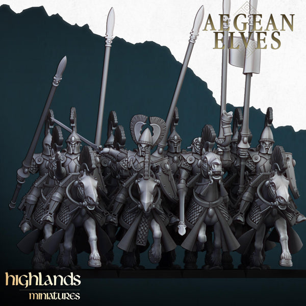 Aegean Elves Mounted Lances unit  by Highlands Miniatures