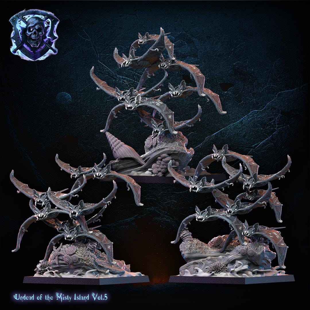 Undead of Misty Island- Bat Manta Swarms by Lost Kingdom Miniatures