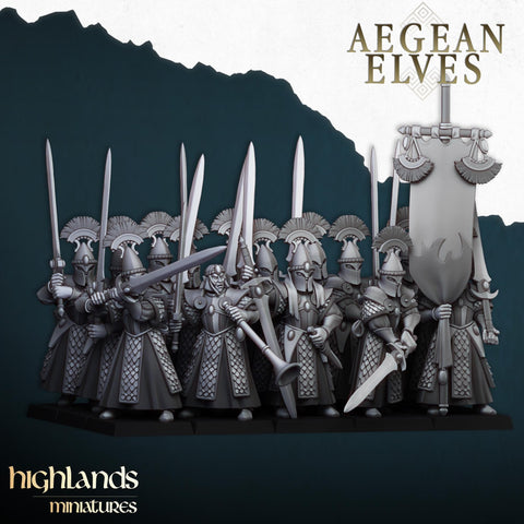 Aegean Elves Swords of Messara Regiment by Highlands Miniatures