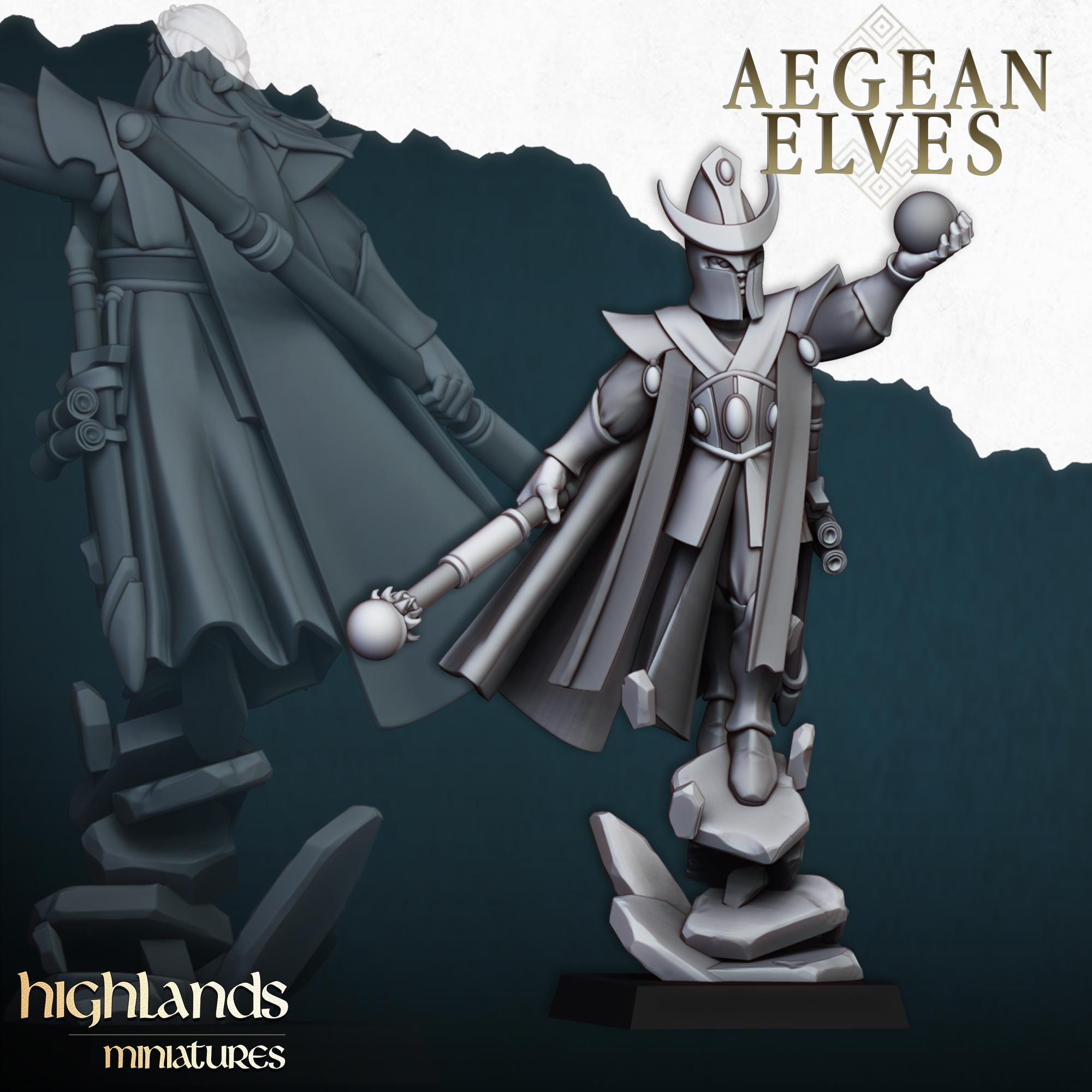 Aegean Elves Mage by Highlands Miniatures