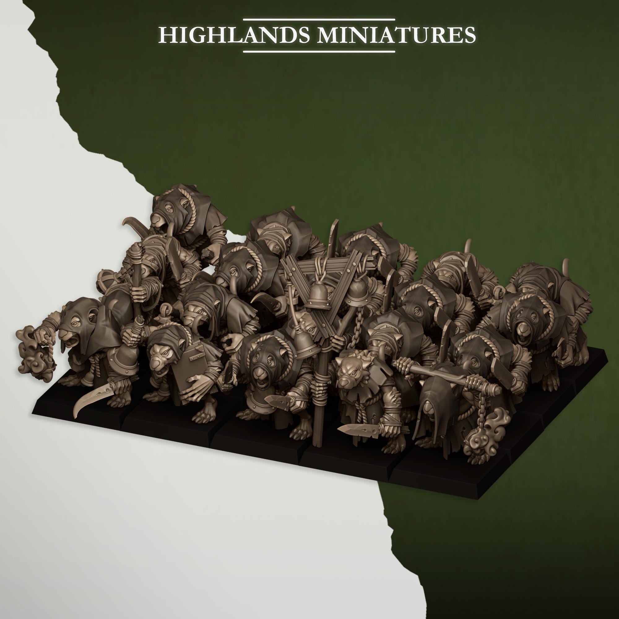 Sewer Vermin - Vermin Acolytes Unit by Highlands Miniatures