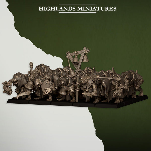 Sewer Vermin - Vermin Acolytes Unit by Highlands Miniatures