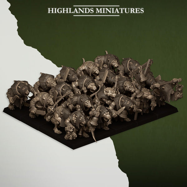 Sewer Vermin - Vermin Acolytes Unit by Highlands Miniatures