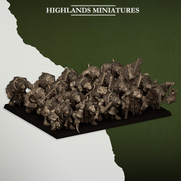 Sewer Vermin - Vermin Acolytes Unit by Highlands Miniatures