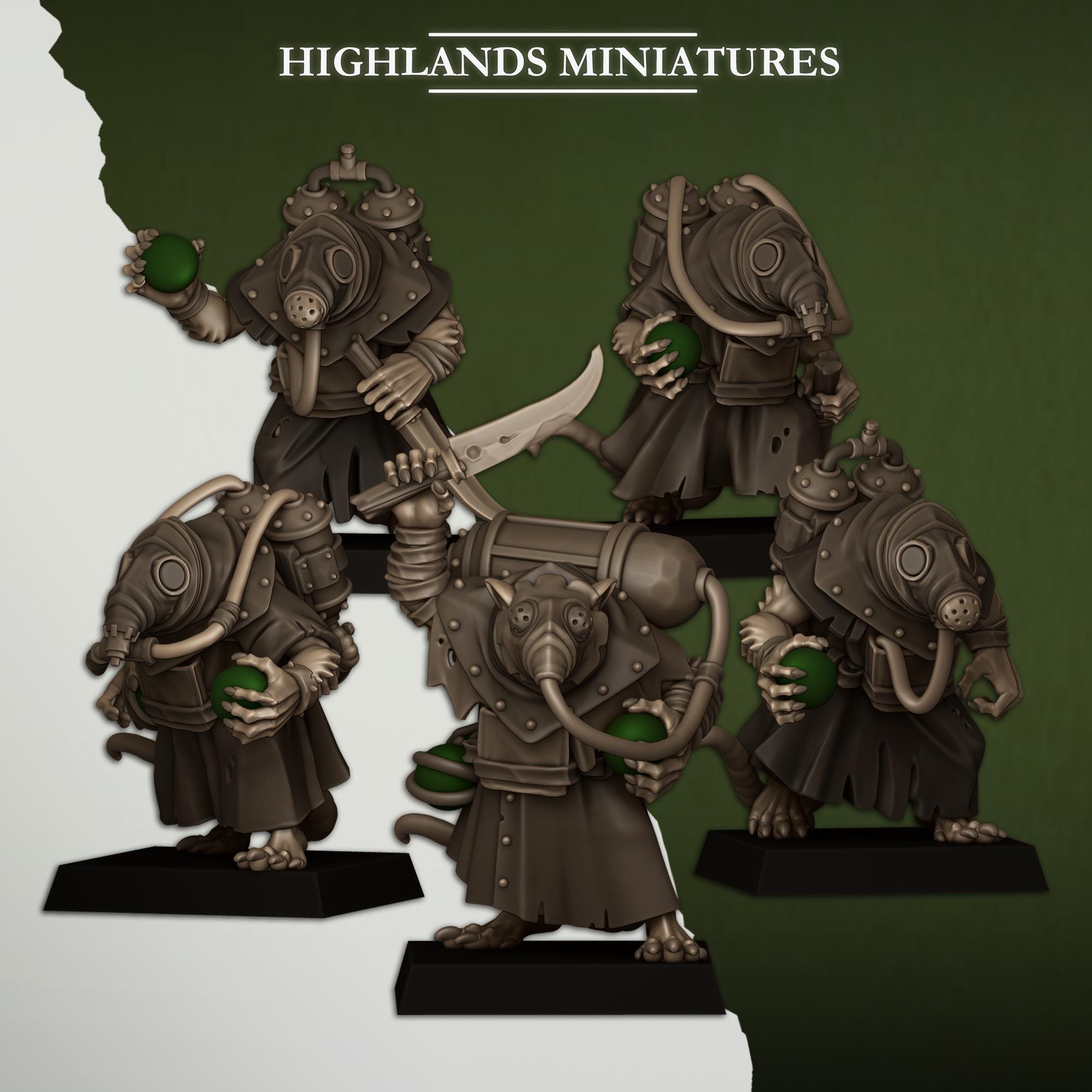Sewer Vermin - Sewer Poison Porter Unit by Highlands Miniatures