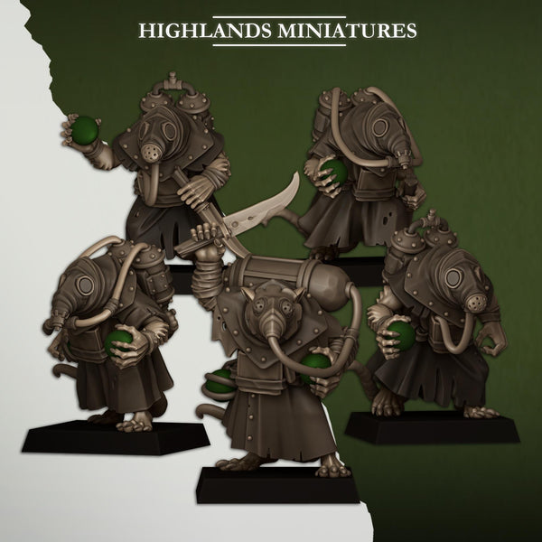 Sewer Vermin - Sewer Poison Porter Unit by Highlands Miniatures