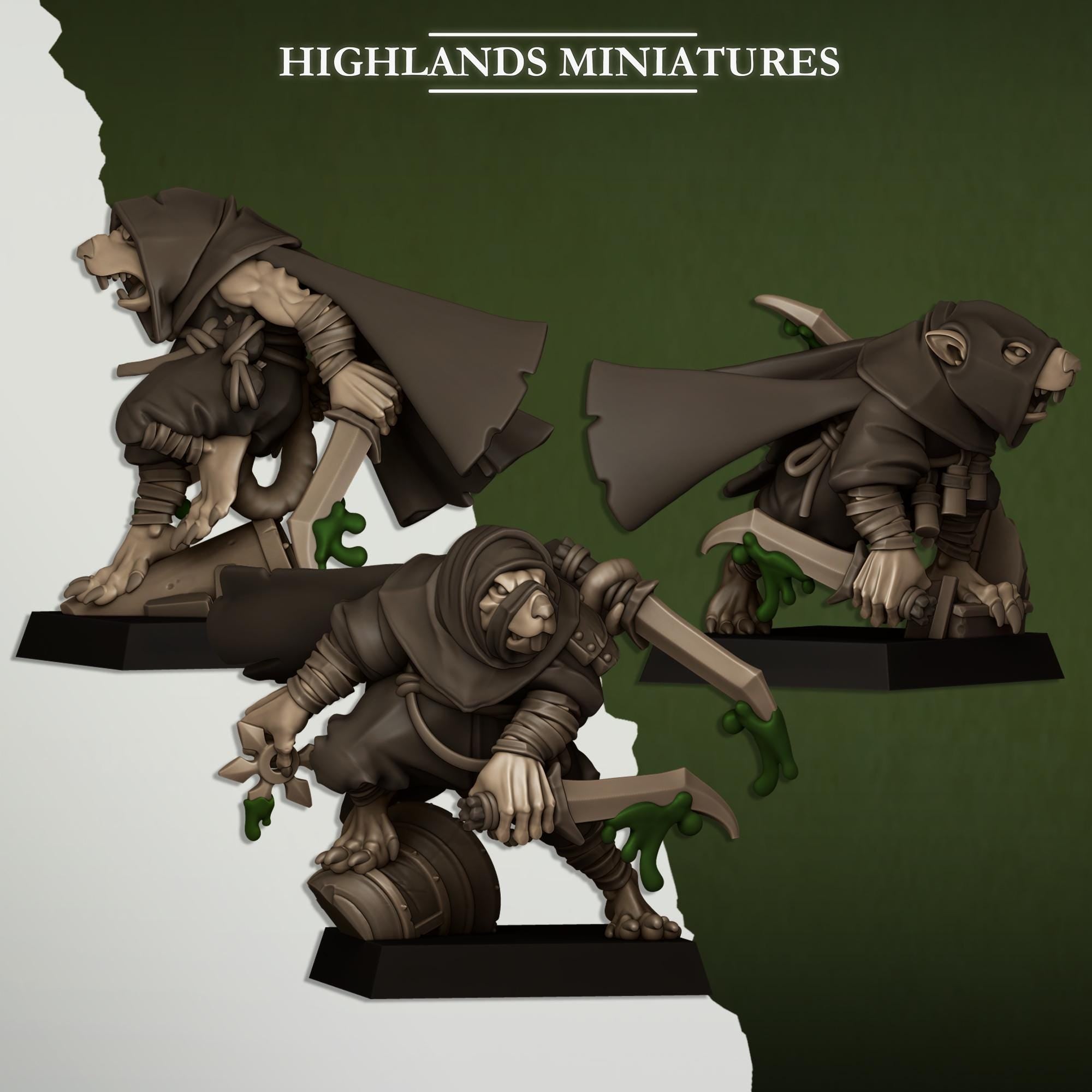 Sewer Vermin - Vermin Assassins Unit by Highlands Miniatures