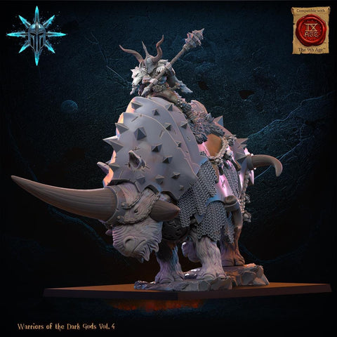 Warriors of the Dark Gods - Wasteland Wooly Trihorn by Lost Kingdom Miniatures