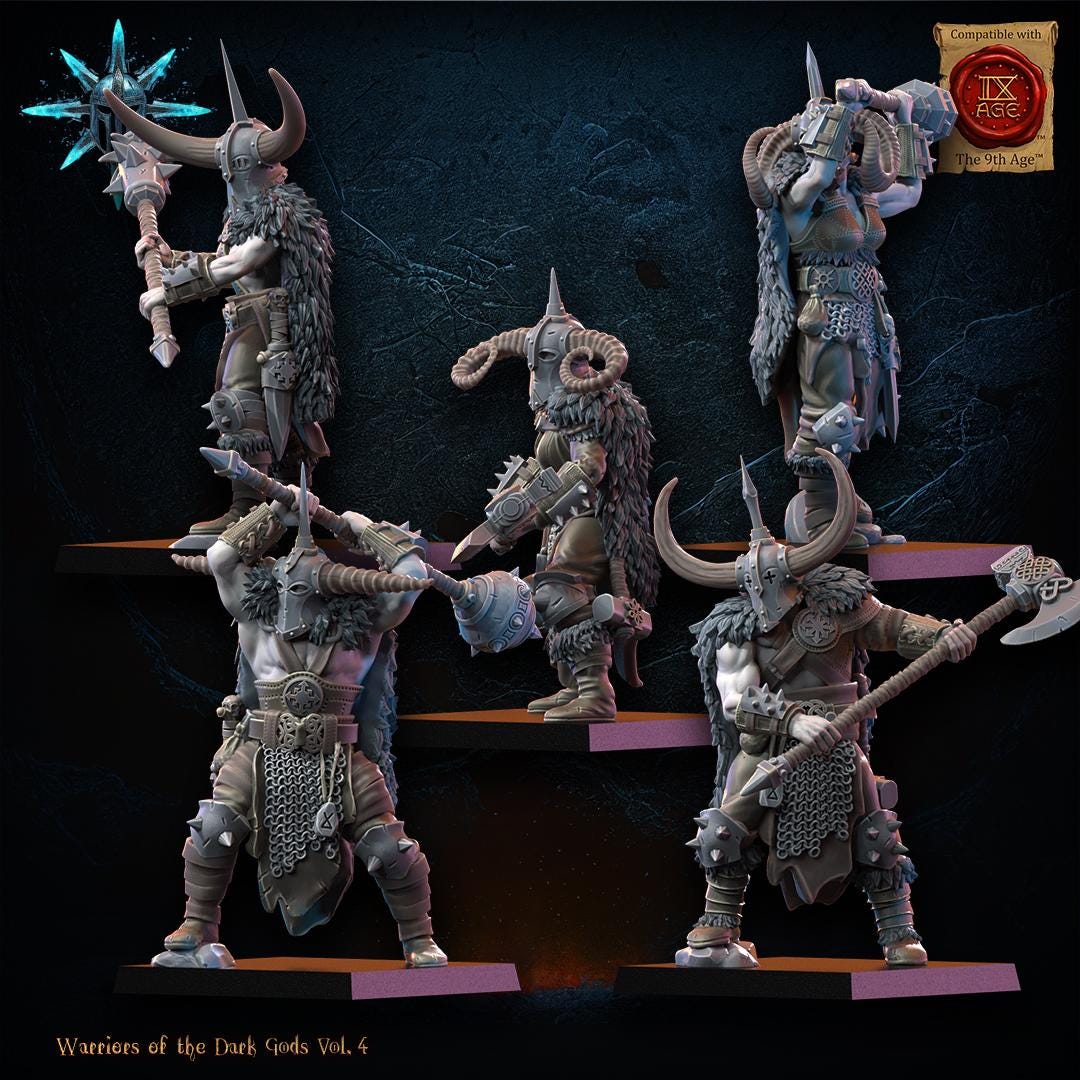 Warriors of the Dark Gods - Heavy Weapon Barbarian Regiment by Lost Kingdom Miniature