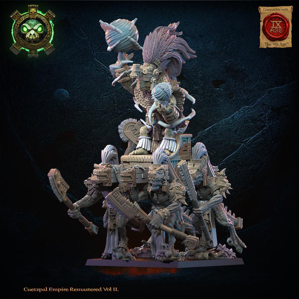 Cuetzpal Empire Remastered- Tezcatlipoca, the Living God on Palanquin   By  Lost Kingdom Miniatures