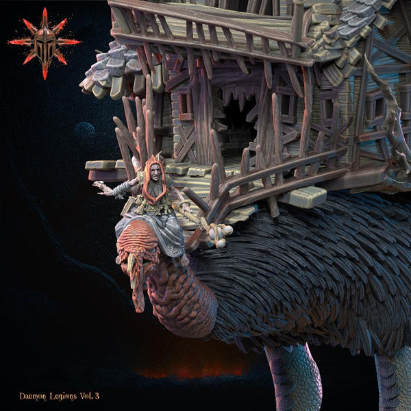 Daemon Legions - Baba Jaga, Daemon Witch on Horror Bird  by  Lost Kingdom Miniatures