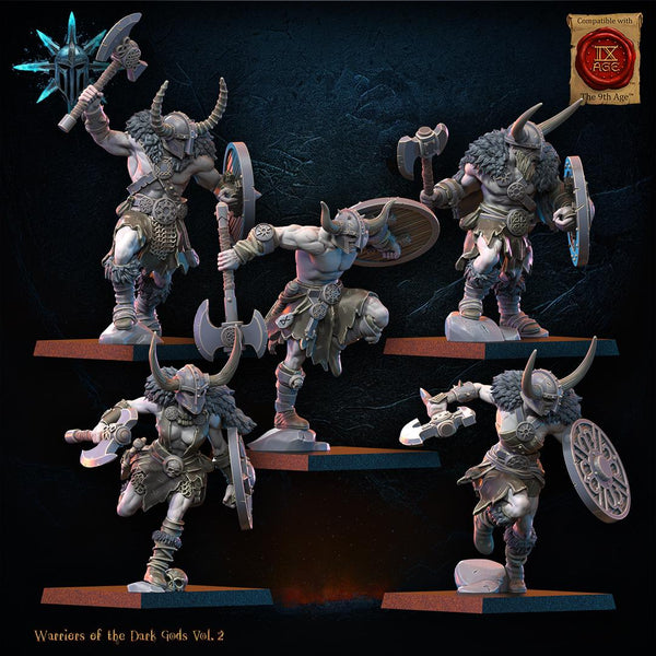 Warriors of the Dark Gods - Barbarian Regiment with Spears / Axes by Lost Kingdom Miniature