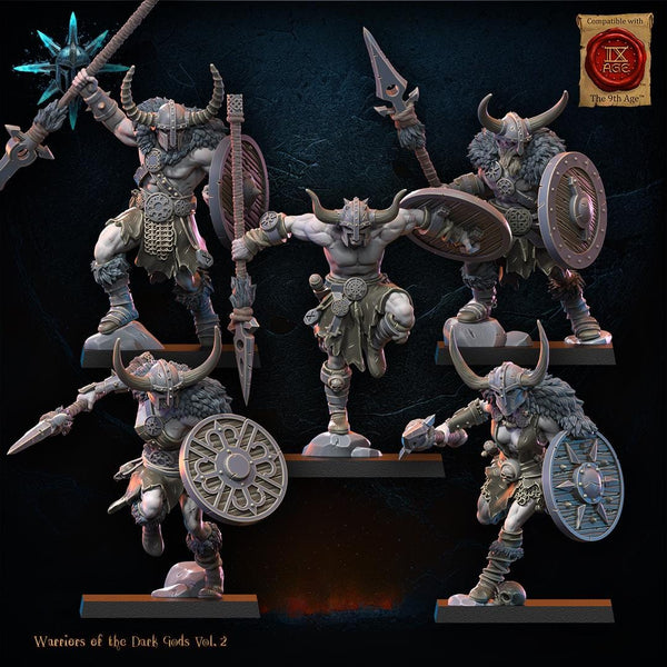 Warriors of the Dark Gods - Barbarian Regiment with Spears / Axes by Lost Kingdom Miniature