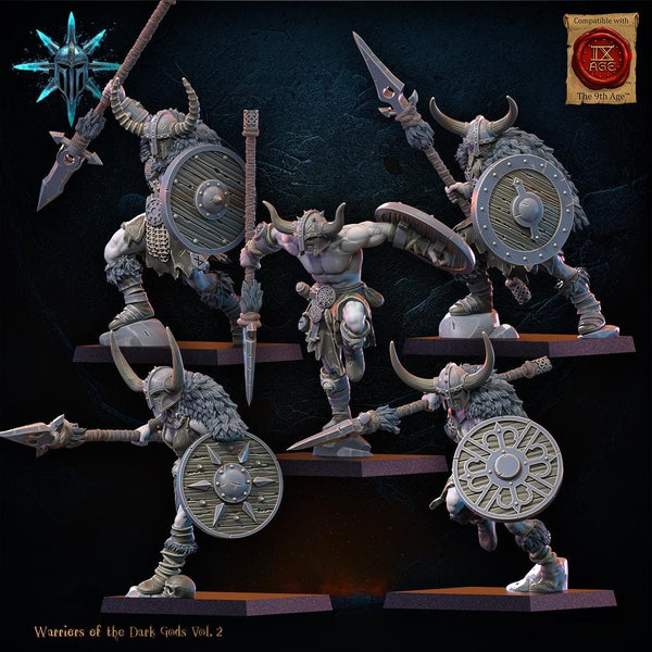 Warriors of the Dark Gods - Barbarian Regiment with Spears / Axes by Lost Kingdom Miniature