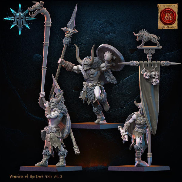 Warriors of the Dark Gods - Barbarian Regiment with Spears / Axes by Lost Kingdom Miniature