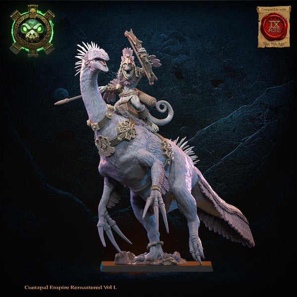 Cuetzpal Empire Remastered- Kuaxotl Heroine on Istetlueyak  By  Lost Kingdom Miniatures