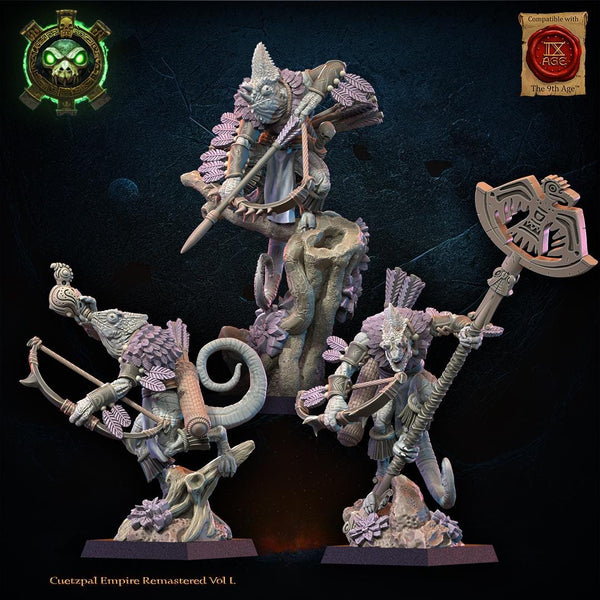 Cuetzpal Empire Remastered- Kuaxotl Unit with bows  By  Lost Kingdom Miniatures